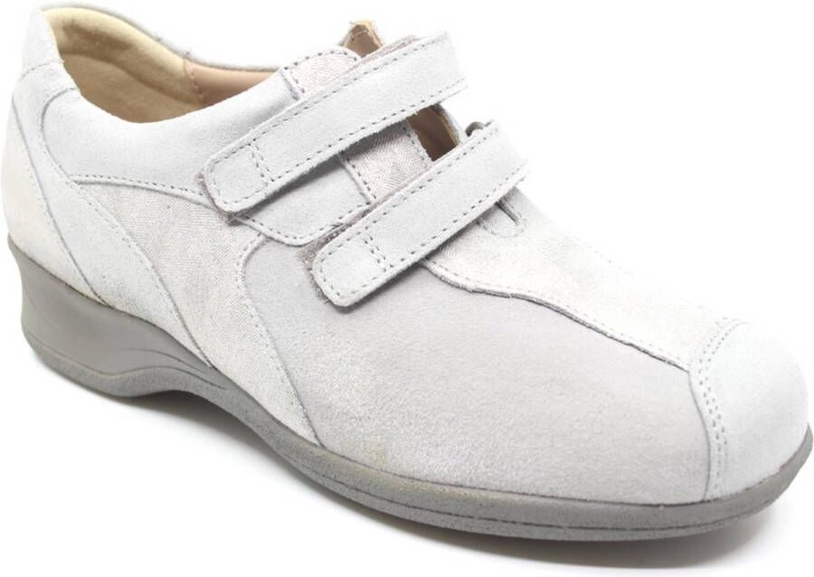 Xsensible LUCIA 10027.2.809 Lichtgrijze klittenbandschoenen met stretch wijdte H