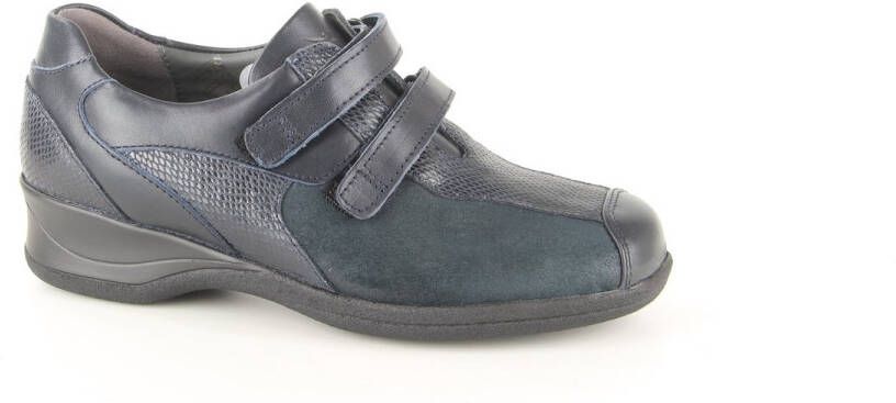 Xsensible Lucia 10027.2.245 blauwe klittenbandschoenen met stretchleer wijdte H
