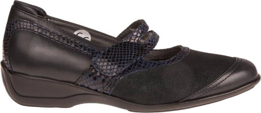 Xsensible Palermo blauwe bandschoenen klittenband sluiting wijdte H met stretchleer - Foto 3