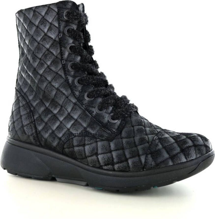 Xsensible 30203.5 Riga Black Vintage Braided H-Wijdte Veter boots