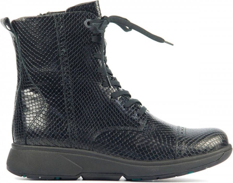 Xsensible Vrouwen Leren Veterboots Laarzen Damesschoenen 30213.3 Zwart