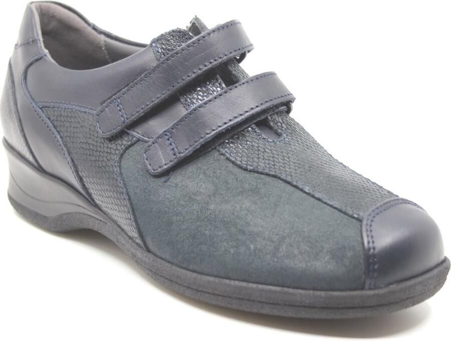 Xsensible Lucia 10027.2.245 blauwe klittenbandschoenen met stretchleer wijdte H - Foto 4