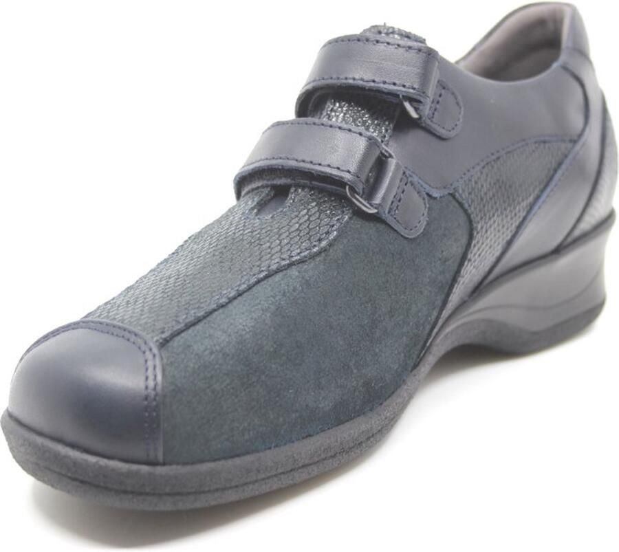 Xsensible Lucia 10027.2.245 blauwe klittenbandschoenen met stretchleer wijdte H - Foto 2