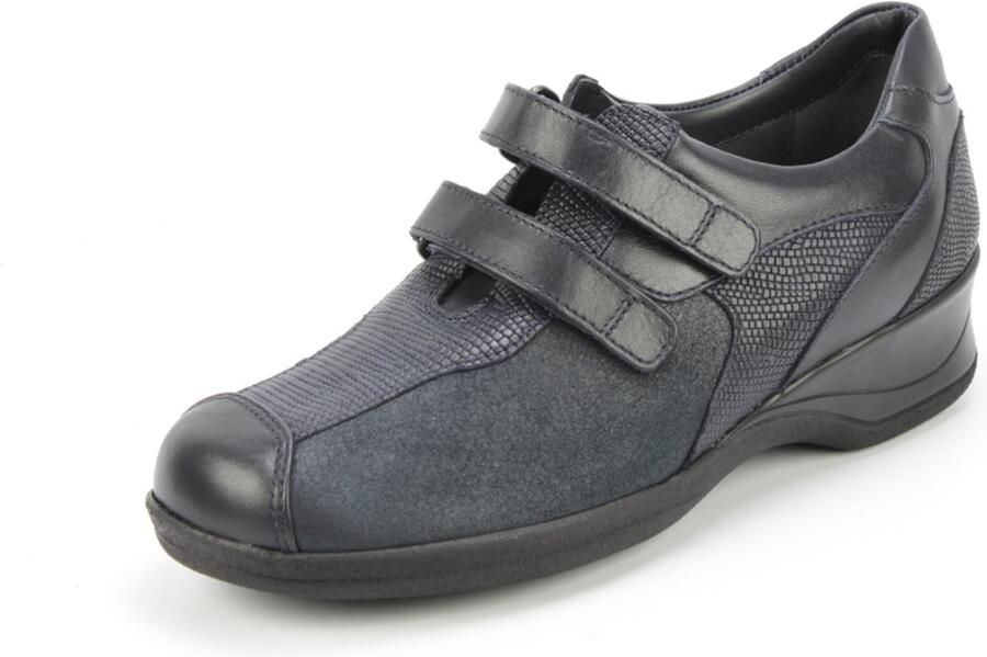 Xsensible Lucia 10027.2.245 blauwe klittenbandschoenen met stretchleer wijdte H - Foto 5