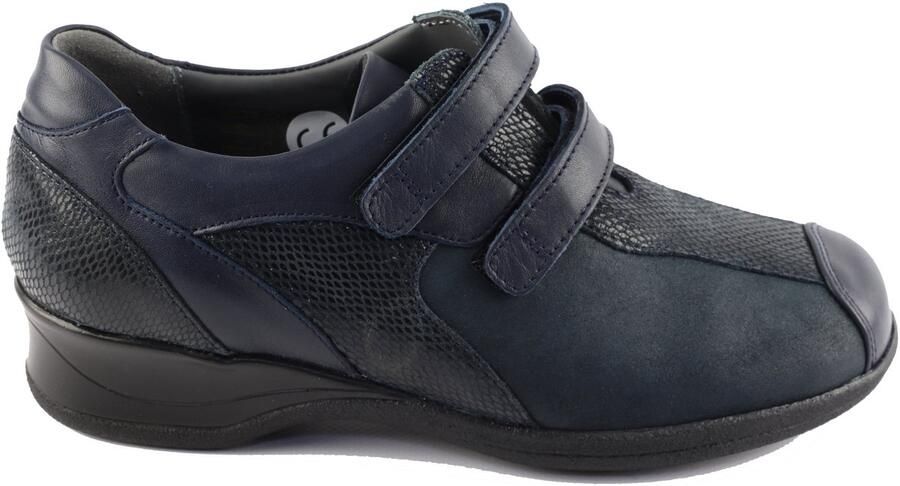 Xsensible Lucia 10027.2.245 blauwe klittenbandschoenen met stretchleer wijdte H - Foto 6