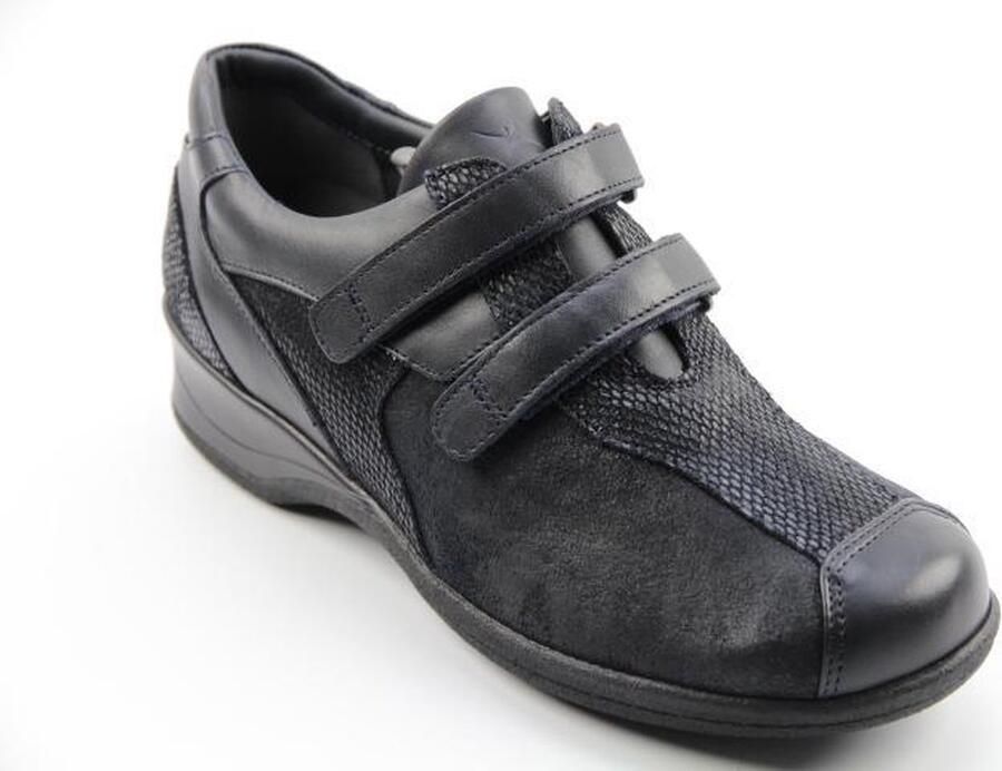 Xsensible Lucia 10027.2.245 blauwe klittenbandschoenen met stretchleer wijdte H - Foto 3
