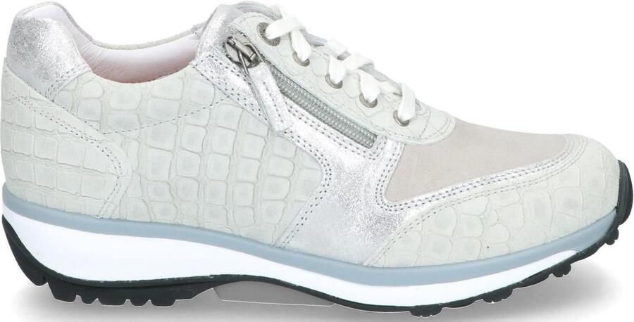 Xsensible Vrouwen Leren Crocoprint Lage sneakers Damesschoenen 30103.2 Wembley Beige