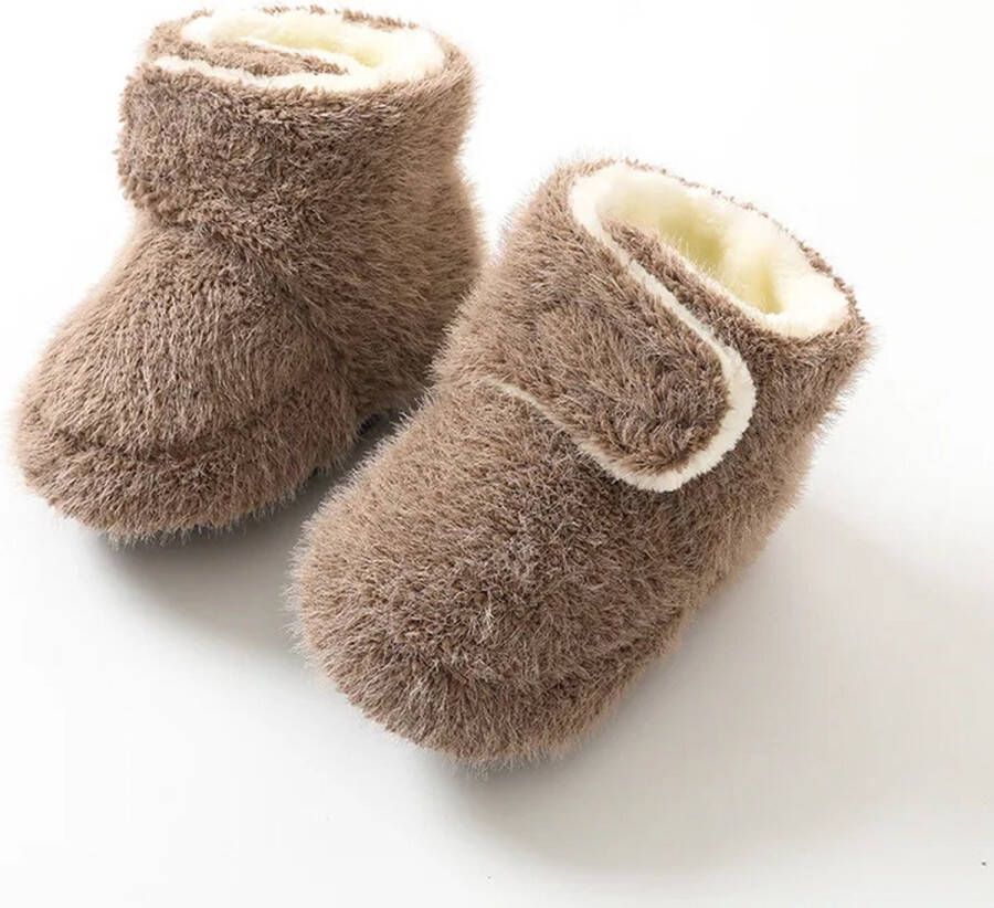 Ychee Winter Fleece Baby Slofjes Unisex Anti Slip Warm Zacht Knus Winter Bruin