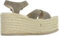 Yellow Gesp Sandaal Sleehakken - Beige
