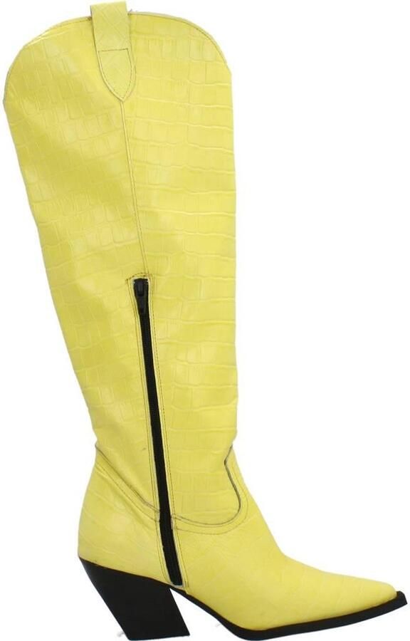 Yellow Western Style High Boots