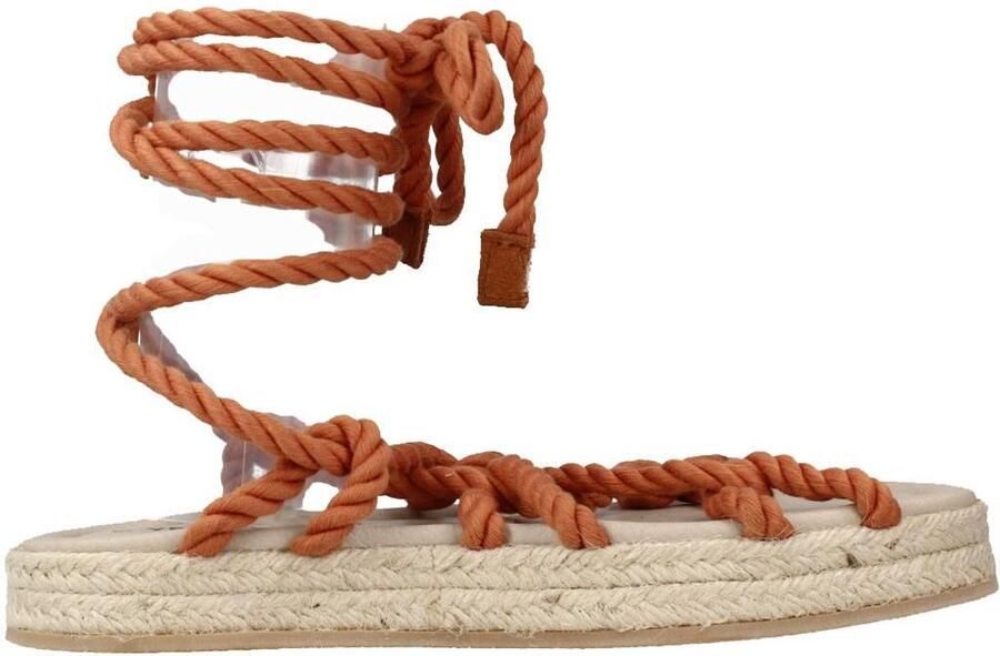 Yellow Platte Sandalen met Koord