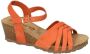 Yokono -Dames koraalrood sandalen - Thumbnail 1