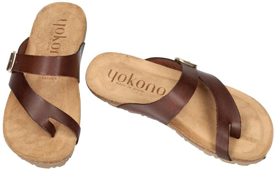 Yokono -Dames bruin donker slippers & muiltjes