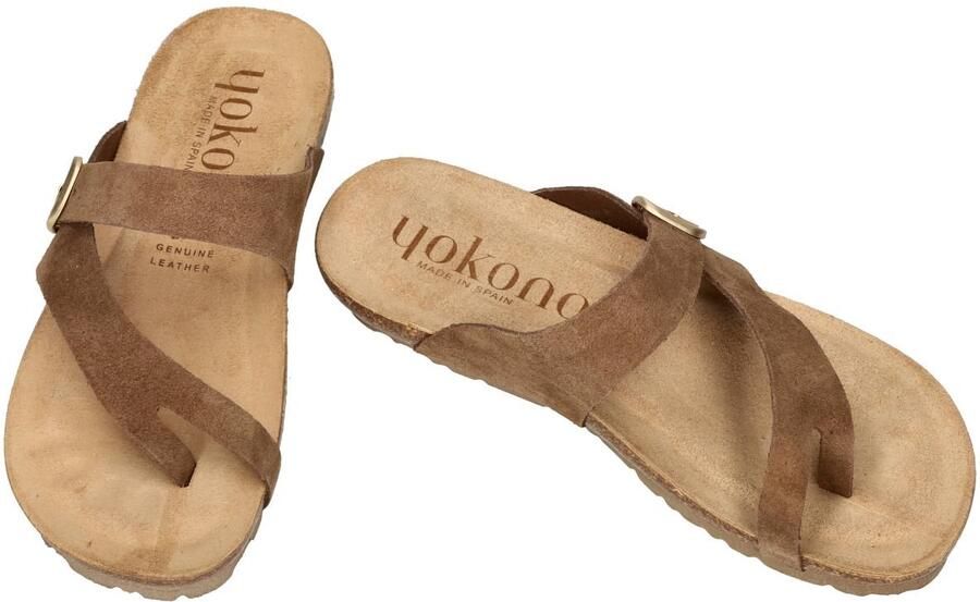 Yokono -Dames bruin donker slippers & muiltjes