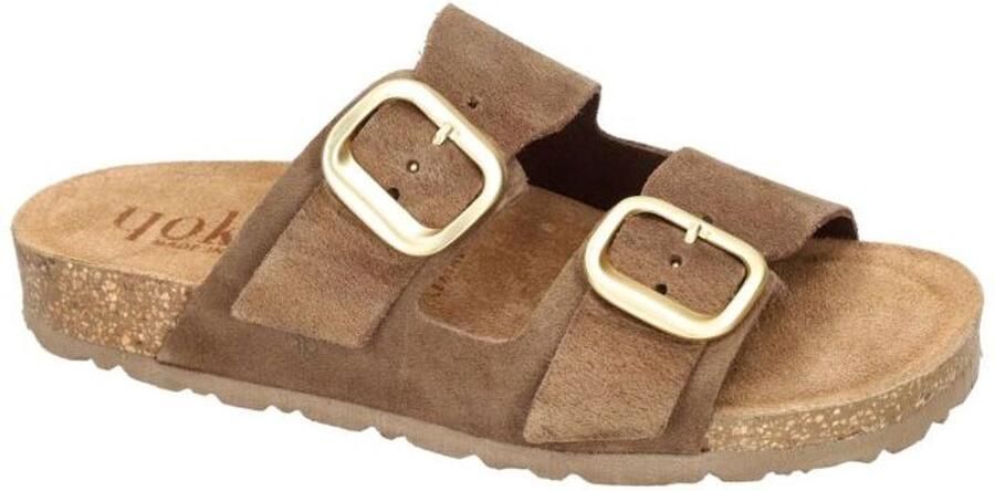 Yokono -Dames bruin slippers & muiltjes