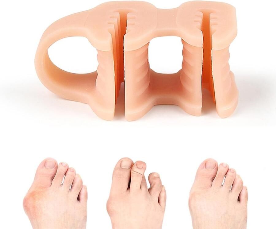Zachte en Herbruikbare Tussenruimte voor Tenen Pijnverlichting en Correctie voor Hallux Valgus en Overlappende Tenen Ideaal voor Slippers en Sandalen - Foto 1