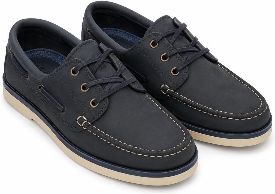 Zandstra Sports Marineblauwe Casual Bootschoenen Klassiek Design met Vetersluiting Comfortabele Kinderschoenen