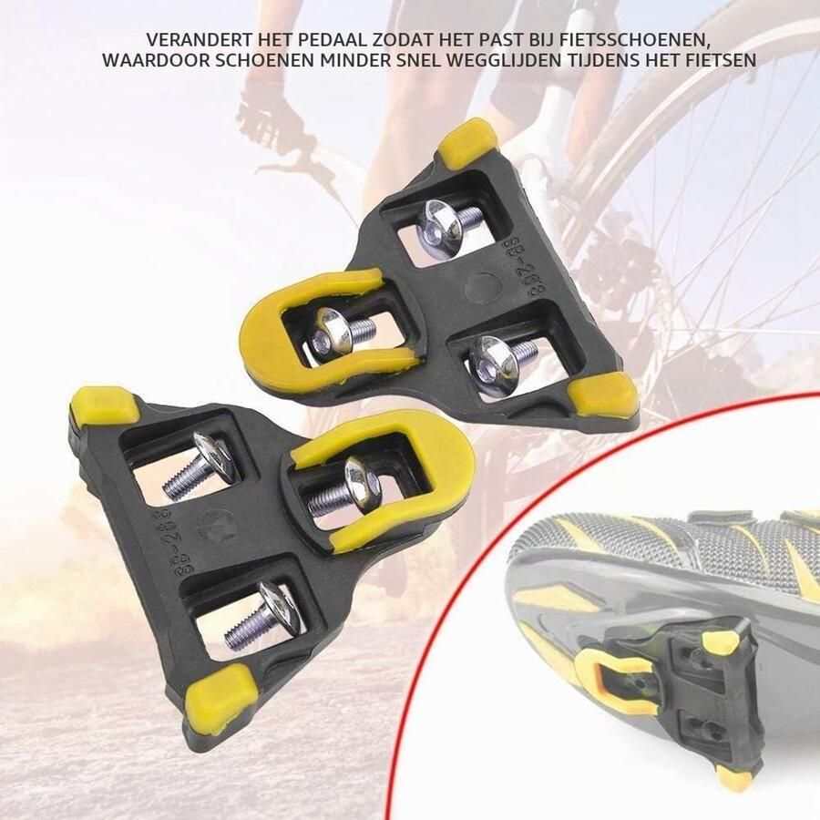 Zelfsluitende fietsschoenen voor mountainbike en racefiets 1 paar gele pedalen compatibel met alle gangbare klikpedalsyste ideaal voor sportieve fietsers en outdoor avonturiers