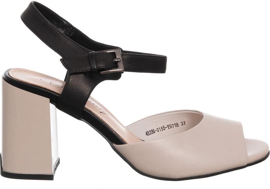 ZELLINI Kortney sandalen met enkelbandje natuurlijk leer zwart