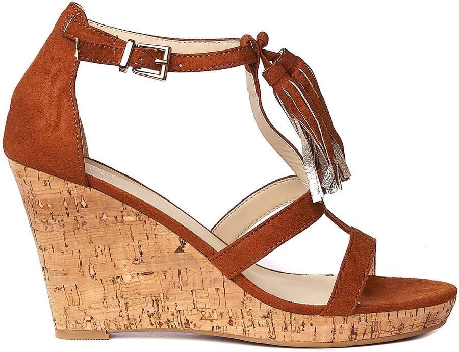 ZELLINI Plateausandalen Bruin