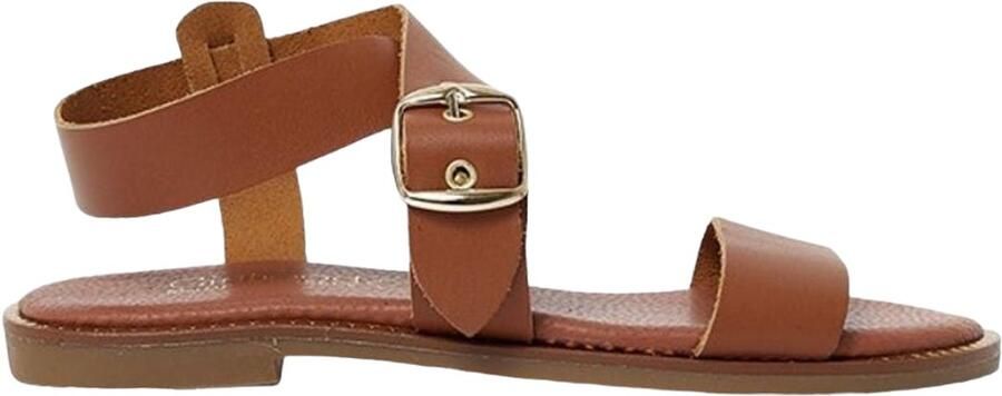 ZELLINI Sandalen Gemaakt Van Natuurlijk Leer Camel Bruin