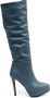 Zerba Dames Laarzen Blauw Grijs Leer Lazzara - Thumbnail 1