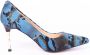 Zerba Dames Pumps Blauw Leer Ferentino - Thumbnail 3