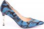 Zerba Dames Pumps Blauw Leer Ferentino - Thumbnail 4