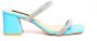 Zerba Dames Sandalen Muiltjes Blauw Leer Mazzini - Thumbnail 2