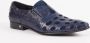Zerba Heren Instappers Loafers Blauw Leer Nubuck- Montella - Thumbnail 9