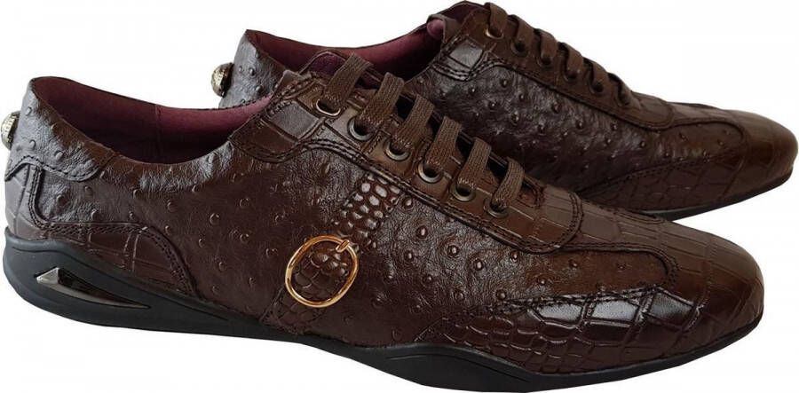 Zerba Heren Sneakers Veterschoenen Blauw Groen Leer Cama