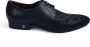 Zerba Heren Sneakers Veterschoenen Blauw Zwart Leer Sarzana - Thumbnail 7