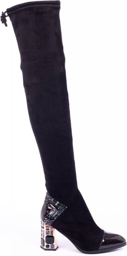 Zerba Dames Laarzen Zwart Nubuck Leer Spazzate - Foto 2