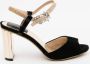 Zerba Dames Pumps Sandalen Zwart Leer Carovigne - Thumbnail 1