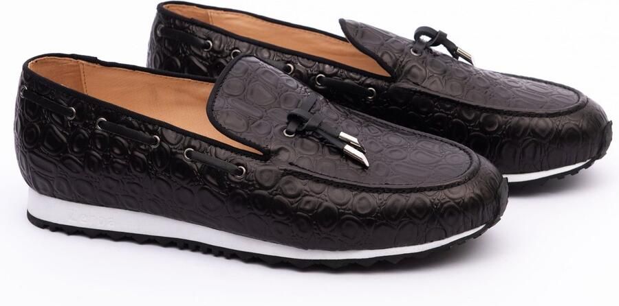 Zerba Heren Sneakers Zwart Leer Acquila - Foto 2