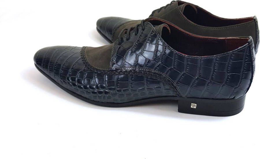 Zerba Heren Veterschoenen Grijs Nubuck Leer- Terenzo - Foto 3