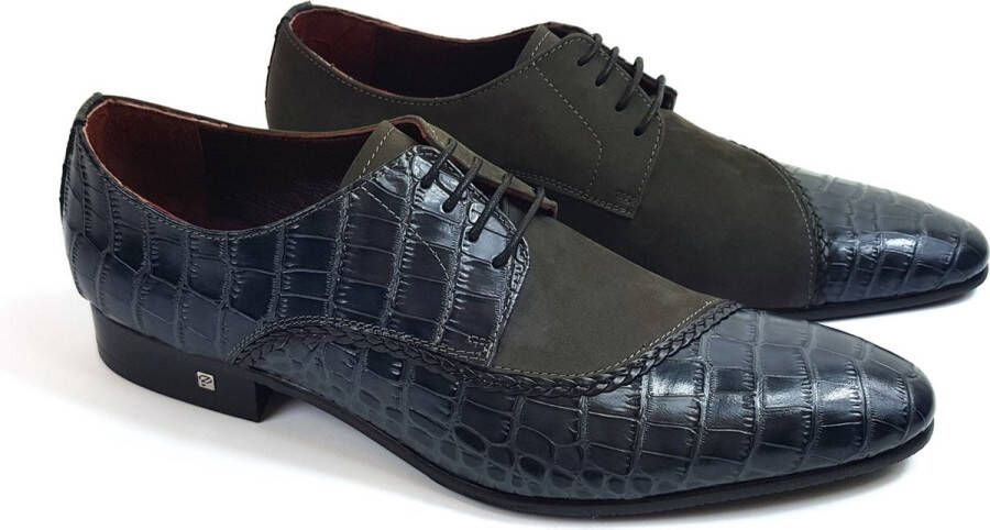 Zerba Heren Veterschoenen Grijs Nubuck Leer- Terenzo - Foto 5