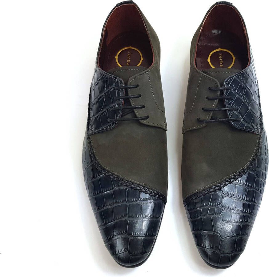 Zerba Heren Veterschoenen Grijs Nubuck Leer- Terenzo