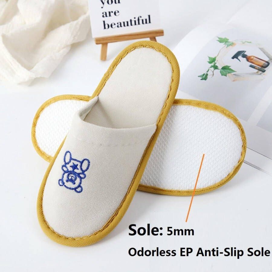 Zeynomax Antislip gastpantoffels voor thuis en hotel 4 paar open uniseks pantoffels 1 3 EU ideaal voor hotel spa antislip grip comfortabel en praktisch set voor gasten