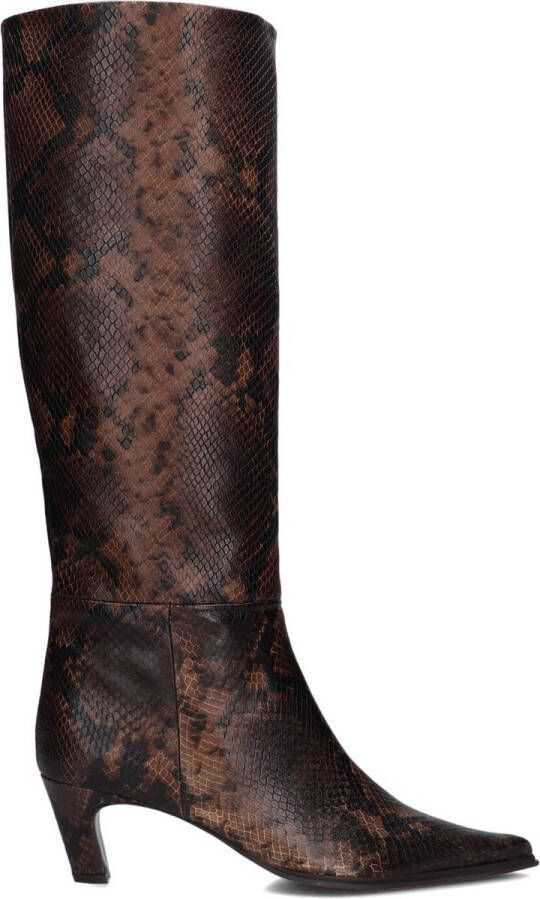 ZINDA Hoge Laarzen Dames 3245 Maat: 38 Materiaal: Leer Kleur: Bruin