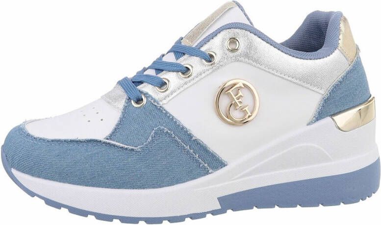 ZoeZo Design sneakers nieuwe collectie voorjaar 2025 jeans licht blauw spijkserstof ecru goud kunstleder stof uitneembare zool