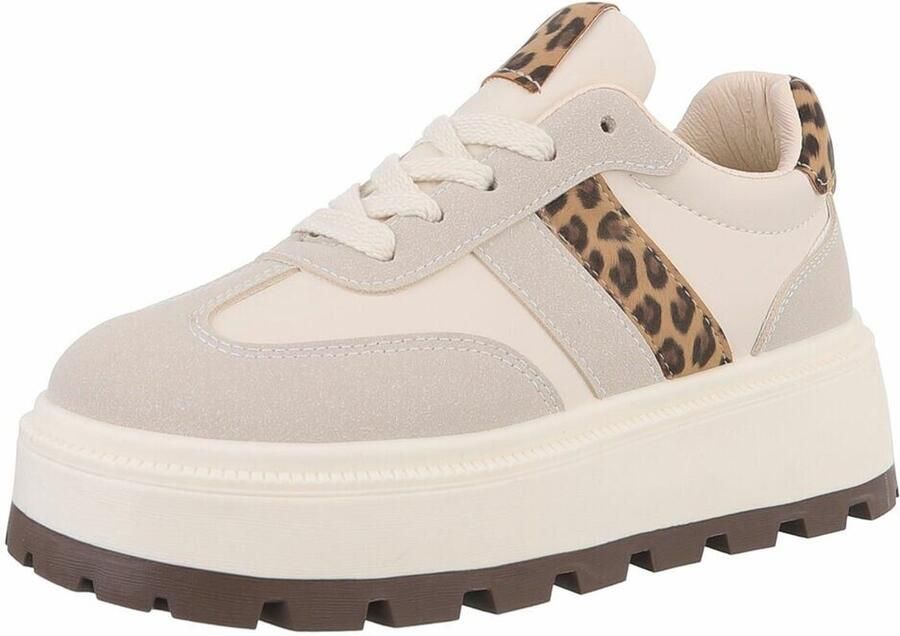 ZoeZo Design sneakers beige panter zoolhoogte 4 nieuwe collectie