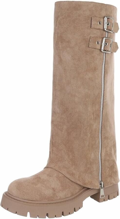 ZoeZo Design stoere cowboy kaplaarzen dessert zwart suedine hakhoogte