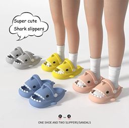 Haai Slippers Kinder badschoenen Zomerse uitjes Antislip zool Uniseks Grijs