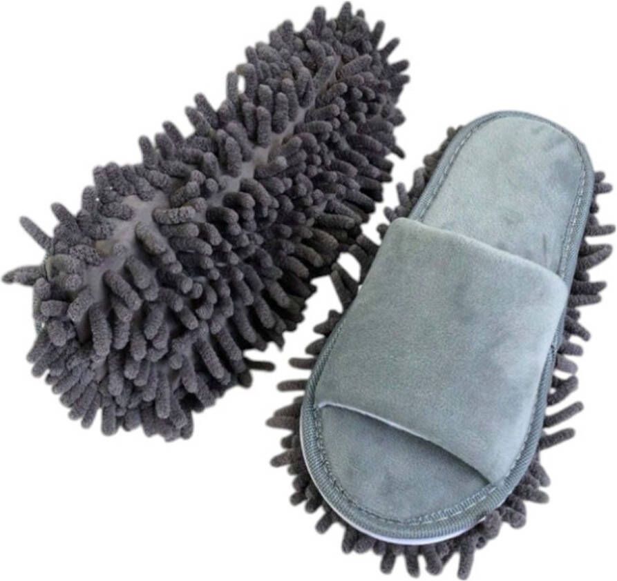 Zonder merk S&E 1 Paar Mop Slippers Dweilsloffen voor Houten Vloeren en Tegels Grijs