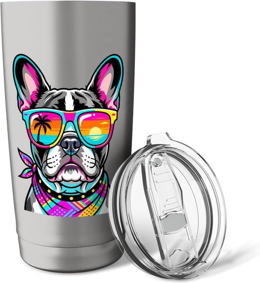 Zonnebril Frenchie dubbelwandige thermobeker