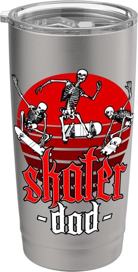 Zonsondergang skateboard skeletten thermobeker