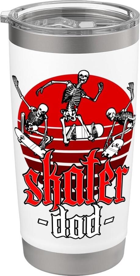 Zonsondergang skateboard skeletten thermobeker