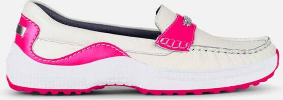 ZOO Adventure Mia Dames Mocassins Wit Fuchsia
