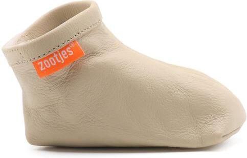 Zootjes Warm Beige babyslofjes van echt bio leer